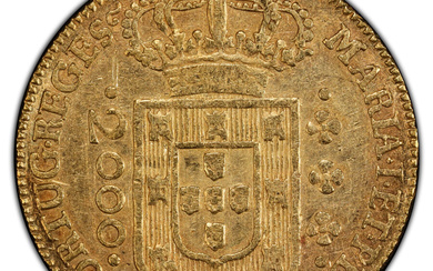 Brazil: , Maria I & Pedro III gold 2000 Reis 1778 AU50 PCGS,...