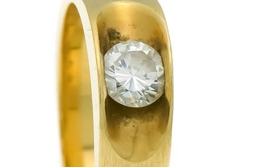 Brilliant ring GG 750/000 with a brilliant 0.50...