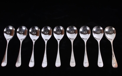 British Airways Atkinson Silver Plated Soup Spoons Lot Of Nine