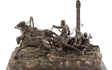 Bronze Troika Horse Sculpture after Vasily Grachev