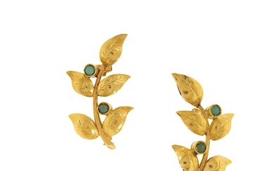 Brooch Yellow gold Turquoise