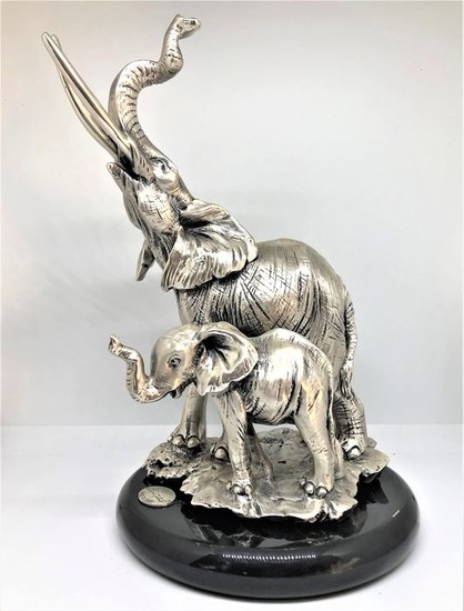 Brunel - Christian - Great Elephants Sculpture - laminated silver