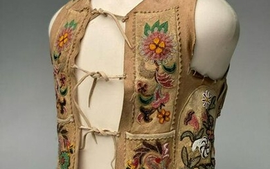 Buckskin Vest with Beaded Decoration