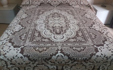 Burano lace bedspread - 225 x 260 cm - Linen - Mid 20th century