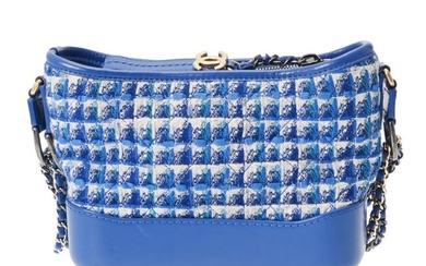 CHANEL Gabrielle de Chanel Small Hobo Blue Gold/A91810 Women's Tweed/Calf Shoulder Bag
