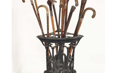 COALBROOKDALE CORNER STICK STAND, Victorian cast iron, with ...