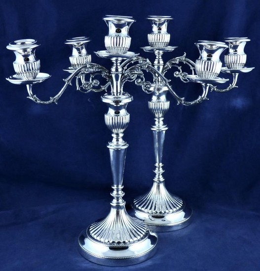 Candelabra (2) - Silver - Italy - Early 20th century