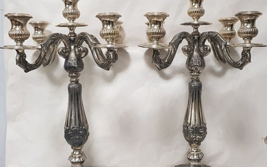 Candlestick (2) - .800 silver - Italy - First half 20th century