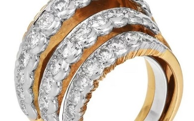 Cartier Paris Vintage Diamond 18K Gold Stepped Cocktail Ring