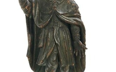 Carved Wood Figure of Saint Peter