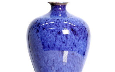 Chinese, 18th cent. "Robin egg" glaze Meiping vase.