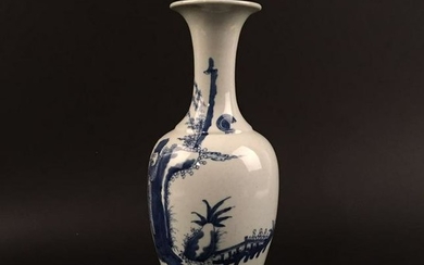 Chinese Blue-White Porcelain Vase, Kangxi Mark