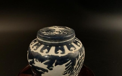 Chinese Blue and White PHoenix Vase