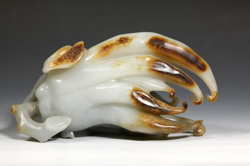 Chinese Gray & Russet Jade Buddha's Hand Citron