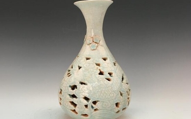 Chinese Hutian Kiln Bottle Vase Openwork