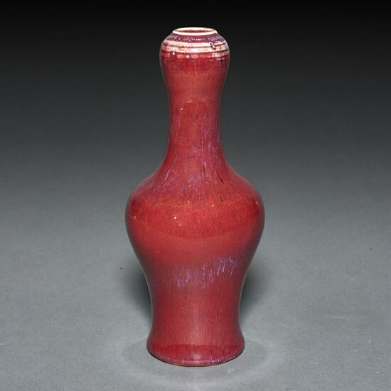Chinese flambe glazed garlic mouth vase
