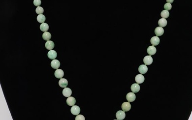 Chinese jadeite pendant w/ jadeite bead necklace