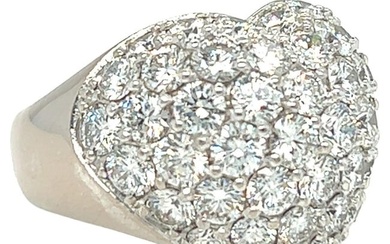 Chopard Love Heart Shaped Bombe Diamonds 18k White Gold Cocktail Ring