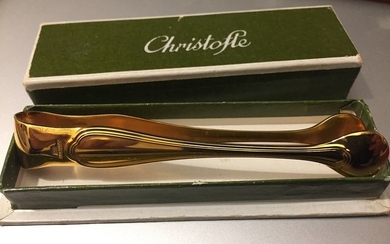 Christofle - Chinon sugar tongs gilded with fine gold - Gilt