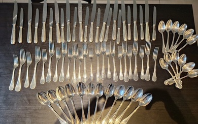 Christofle - Cutlery set for 12 (72) - Beads - Silverplate