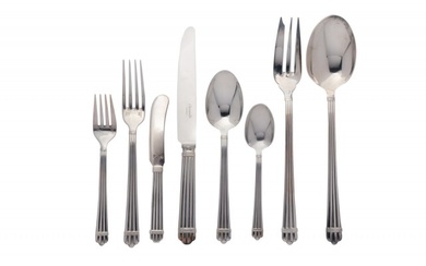 Christofle Silver Plated Aria Pattern Flatware Service