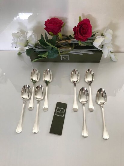 Christofle modèle Luc LANEL - Dessert spoons (8) - Silver plated