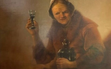Christoph Paudiss, attribuito a - Anziana con bottiglia