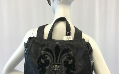 Chrome Hearts Black Leather Backpack