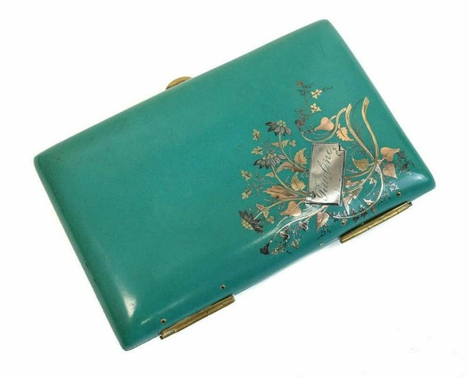 Continental 14k Gold Celluloid Mixed Metal Card Case