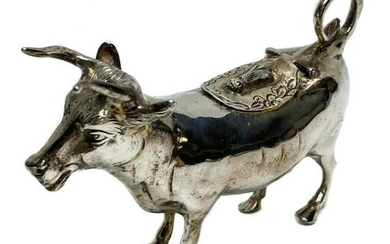 Continental Sterling Silver Cow Figural Creamer
