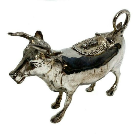 Continental Sterling Silver Cow Figural Creamer