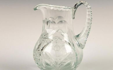 Crystal Cut Glass Water Pitcher