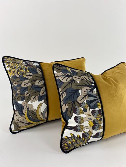 Cuscini realizzati con tessuto Hermès ”Jardin d’osier Jacquard” - Cushion (2) - Modern