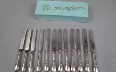Cutlery set - Art Nouveau - 12 rare fruit knives - Koch & Bergfeld Bremen Germany/ 90s silver plating - unused condition