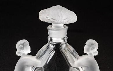 Czech Opalescent Glass Perfume Bottle.