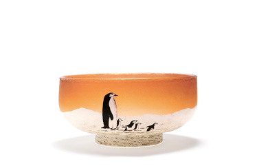 Daum Frères | Large bowl "pingouins"