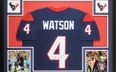 Deshaun Watson Signed Custom Framed Jersey Display (JSA)