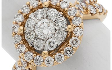 Diamond, Rose Gold Ring Stones: Full-cut diamonds weighing a...