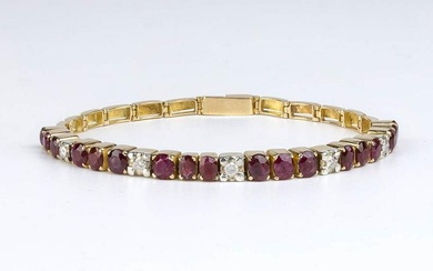 Diamonds and rubies gold bracelet