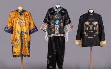 EMBROIDERED SILK LOUNGEWEAR, CHINA, MID-LATE 20TH C