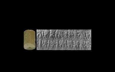 Early Dynastic II Cylinder Seal with Contest Scene