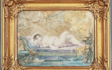 Ecole du XIXème siècle. Femme nue allongée.... - Lot 49 - Art-Valorem