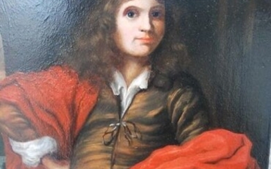 Ecole du XVIIIe - Mallet - Portrait d'homme à la cape