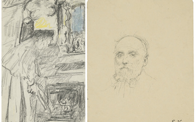 Édouard Vuillard (1868-1940) (i) Mme Vuillard auprès de la cheminée, rue de Calais (ii) Autoportrait