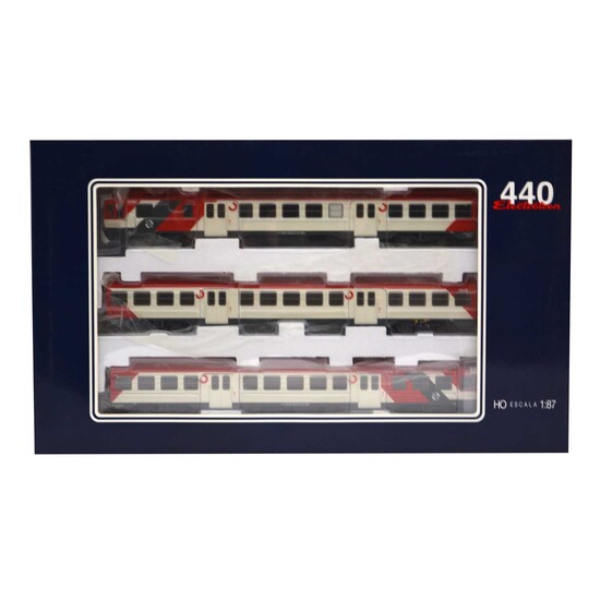 Electrotren HO gauge model railway 3-car set, ref 3602 automotor diesel Renfe 440 series
