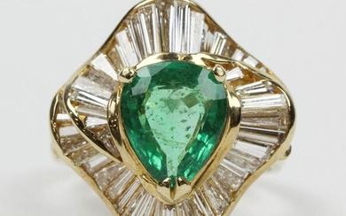 Emerald, Diamond, & 18k ring
