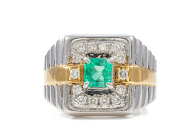 Emerald & Diamond Mens Ring 23g