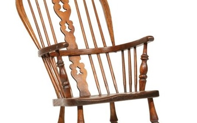 English Elm Hoop-Back Windsor Rocking Chair