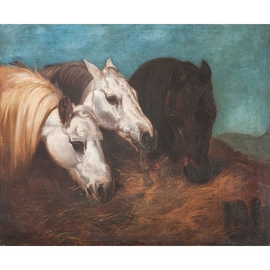 English School, Portrait of Horses After J. F. Herring