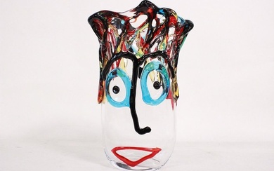 Enrico Cammozzo - "Picasso" vase/sculpture (37cm) - Glass